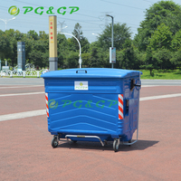 Conteneur à déchets en acier galvanisé de 2 mètres cubes en gros, conteneur à déchets de recyclage de 2 mètres cubes