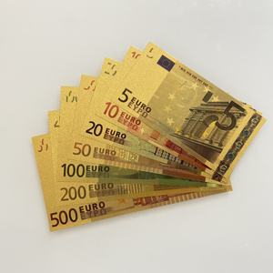 Billet de banque personnalisé en feuille d'or 24 carats de 100 <span class=keywords><strong>euros</strong></span>, ensemble de 7 pièces pour collection, souvenir, billet de banque en feuille d'or euro - Product Image 2
