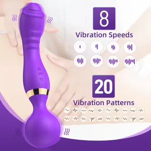عصا سحرية 20 سرعة قوية مزدوجة المحرك قضبان اصطناعية هزاز كبير G-Spot AV مدلك البظر تحفيز ألعاب جنسية للبالغين مصنوعة من مادة ABS - Product Image 2