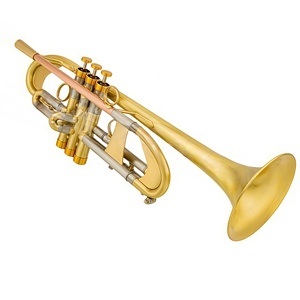 Trompeta Profesional de Alta Calidad en Si bemol, Acabado Mate Cepillado, Cuerpo de Latón, Llave de Agua <span class=keywords><strong>Amado</strong></span>, Lacado Tricolor Dorado para Músico Profesional - Product Image 5