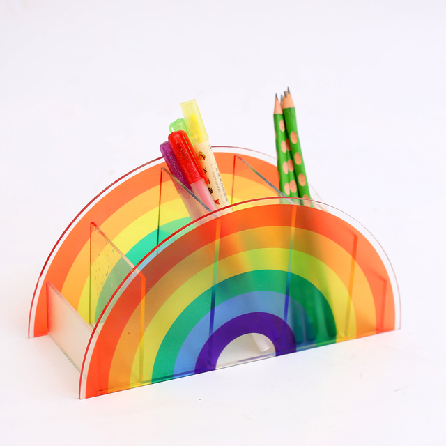 Custom Modern Eco-Friendly Clear Acrylic Pen Holder for Office & Classroom and Makeup Brush Display Racks