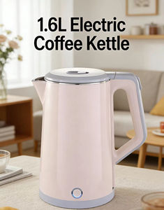 กาต้มน้ำไฟฟ้าสแตนเลสสองชั้น 1500 วัตต์ ต้มน้ำเร็ว ไม่ร้อนมือ ไร้สาย ใช้งานง่าย สำหรับใช้ในบ้าน ครัว และโรงแรม - Product Image 2