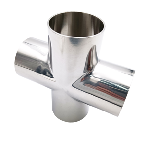 3/4 ''-8'' ISO SMS 3A tiêu chuẩn vệ sinh Hàn gương 4way Ống SS 304 316 Adapter Doanh tri-kẹp chéo ống phù hợp - Product Image 6