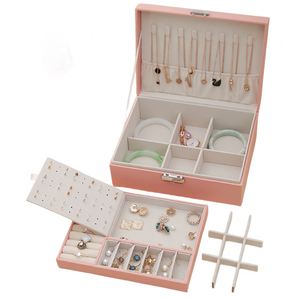 Jewelry Organizer - 2 Layer Jewelry <b>Drawer</b> <b>Storage</b> <b>Box</b> , Jewelry Display for Necklaces Bracelet Earring Ring - Product Image 1