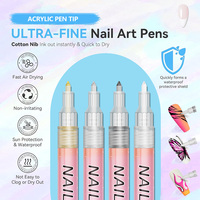Marqueurs de nail art 12/4 couleurs pour le dessin, la peinture et le traçage DIY, stylo liner pour le graffiti, le pointillage et le dessin