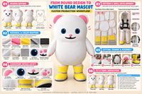 Costume de mascotte en peluche ours blanc personnalisé avec corps arrondi, costume de personnage taille adulte OEM/ODM