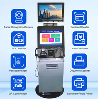 Distributeur automatique de billets à double écran Kiosque d'impression en libre-service Imprimante de documents A4 Accepteur de factures Kiosque de paiement