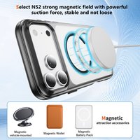 Coque de téléphone antichoc en TPU rigide et PC pour iPhone 17 18, compatible avec le chargement sans fil, gravure de logo DIY, couvercle magnétique, du fabricant d'origine