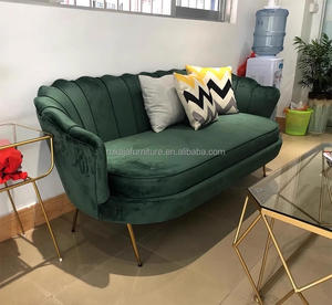 أريكة فرنسية على شكل بتلات الأكثر مبيعًا مع أرجل معدنية، أريكة فاخرة بمقعد واحد أو اثنين أو ثلاثة مقاعد من المخمل، متجر إلكتروني لأرائك بالجملة - Product Image 3