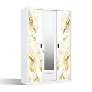 Armario de Acero Impreso en Oferta en Indonesia y Filipinas, 3 Puertas Corredizas, Espejo, Cajón, 1200 mm - Product Image 2