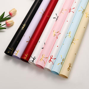 Papel de Arte Recubierto de PE de una Sola Cara, Impermeable, con Diseño de Mariposa Dorada, <span class=keywords><strong>para</strong></span> Envolver Ramos de Flores, Embalaje de Pétalos de Colores, Moda - Product Image 4