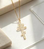 Collier Croix Orthodoxe, Colliers avec Croix, Collier Croix en Or, Bijoux Religieux, Collier Croix
