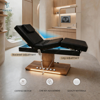 Nouveau Lit de Salon de Beauté Spa pour Extensions de Cils, Table de Massage Électrique Courbe avec Commande au Pied, Lit de Beauté Facial