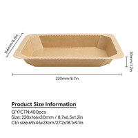 Boîte à salade carrée en papier kraft biodégradable de qualité alimentaire, plateau en papier pour sushis, bol en papier pour aliments