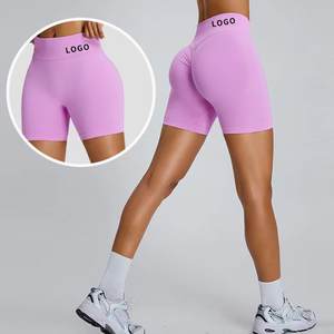 <span class=keywords><strong>Shorts</strong></span> Deportivos Personalizados de 4.5 Pulgadas con Efecto Levanta Glúteos, <span class=keywords><strong>Shorts</strong></span> de Yoga Suaves de Nailon, <span class=keywords><strong>Shorts</strong></span> Deportivos al por Mayor para Mujer, Sin Costuras - Product Image 3