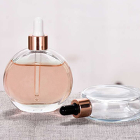 Flacon de parfum de luxe en verre au design spécial, pour huiles essentielles et gouttes pour les yeux, 30ml 50ml 100ml, avec pulvérisateur pompe or rose