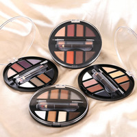 Crayon à sourcils 3 en 1, palette de fards à paupières, ensemble de maquillage pour les yeux multi-tons avec pinceaux à double extrémité