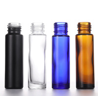 Bouteille de parfum en verre givré transparent de 5ml 10ml sur bouteilles avec bouchon en or rose pour huile essentielle/rouleau de verre sur bouteille