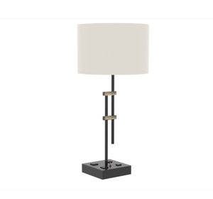 Contemporary Luxury White Marble Base Desk <b>Lamp</b> Modern Bedside <b>Table</b> <b>Lamp</b> with Glass Body <b>Rechargeable</b> DC Power Supply Room Use - Product Image 3