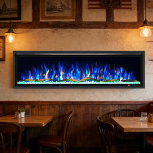 <span class=keywords><strong>Chimenea</strong></span> Artificial Realista con Efecto de Leña Ardiente, <span class=keywords><strong>Chimenea</strong></span> <span class=keywords><strong>Falsa</strong></span> LED con Control Remoto para Decoración de Restaurantes - Product Image 1