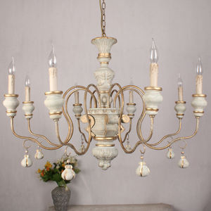 El más vendido, de 2 niveles de madera antiguo candelabro, estilo de granja tallado a mano para instalación colgante de restaurante o habitación - Product Image 4