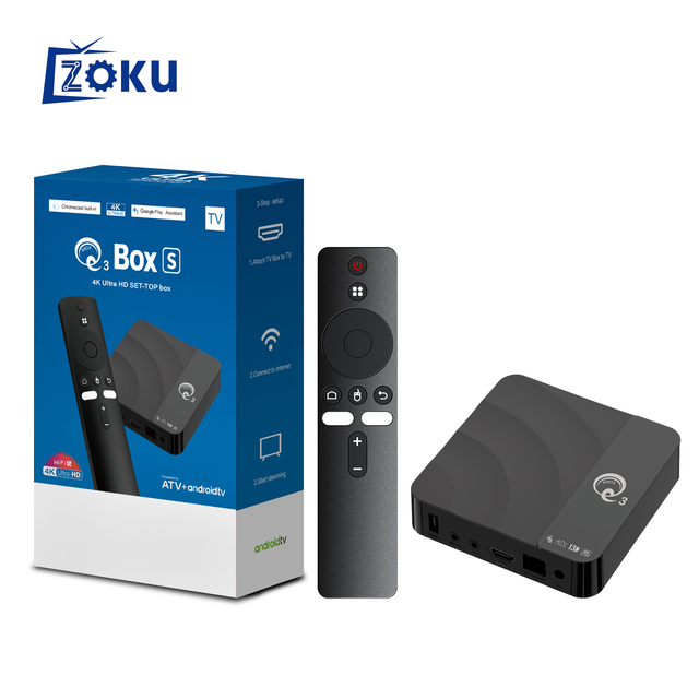 Wholesale ZOKU Q3 Android 16 TV Box 4K Hd Global Streaming Video Internet Set Top Box No Buffering H313 Wifi6 OTT Box