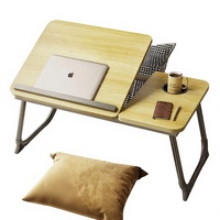 Table pliable en bois pour ordinateur portable, réglable en hauteur, portable, pour lit, bureau, maison, travail, étude, chambre, canapé