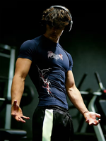 Ropa Deportiva de Compresión para Hombre, Diseño Gótico, Estampado para Gimnasio, Yoga, Interior, Exterior, Ocio, Moderno y Versátil