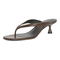 Sandales à talon chaton en cuir gaufré façon croco, doublure en cuir véritable, élégantes, pour l'été, mariage, fête, chaussures habillées