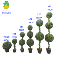 SanBao Arbre artificiel PE de 1,80 m en buis, topiaire à 3 boules, écologique, pour intérieur/extérieur, mariages, Noël, Nouvel An