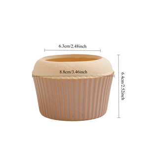 Vaso Artistico a Forma di Cupcake <span class=keywords><strong>in</strong></span> <span class=keywords><strong>Ceramica</strong></span> Classica, Fatto a Mano, Smaltato, con Foro di Drenaggio per <span class=keywords><strong>Piante</strong></span> <span class=keywords><strong>Grasse</strong></span> e Aeree, Ecologico, da Pavimento - Product Image 5