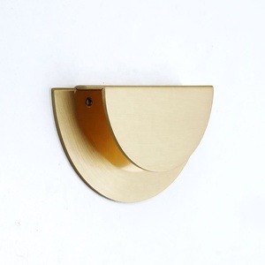 Poignée semi-circulaire de luxe en laiton, poignée de meuble demi-lune, quincaillerie pour chambre et cuisine, boutons et poignées - Product Image 1