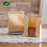 Sac d'emballage pour pain et toasts en papier kraft écologique recyclable de qualité alimentaire imprimé sur mesure VVG avec fenêtre pour les restaurants à emporter