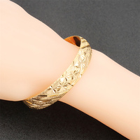 Vente flash Bracelets en or rempli 18K/24K de style arabe de Dubaï, bracelets en laiton, bijoux fantaisie, bracelets plaqués or indiens pour femmes
