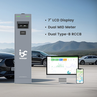 Chargeur EV au sol 22kW double prise AC pile de charge pour usage commercial avec système de paiement