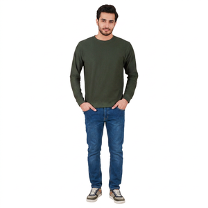 Sweat-shirt à col rond en coton lourd OEMODM, 100% polyester-coton, vêtement pour l'hiver, motif uni - Product Image 1