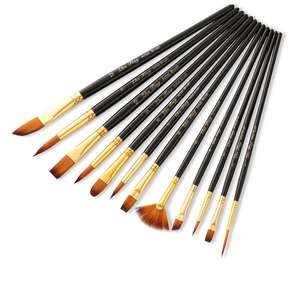 Paint Brush Set Hog Hairs Painting Brushes with a Carrying Case Perfect for Oil, Watercolor and Gouache Painting - Product Image 3