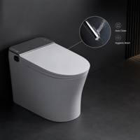 WC intelligent monobloc en céramique blanche avec bidet, chasse d'eau automatique, siège chauffant, télécommande, à poser au sol