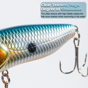 Appât dur à double boucle avec yeux bioniques 3D Barbed <span class=keywords><strong>Triple</strong></span> Hooks Texture réaliste <span class=keywords><strong>pour</strong></span> <span class=keywords><strong>leurre</strong></span> de pêche en eau douce salée - Product Image 5