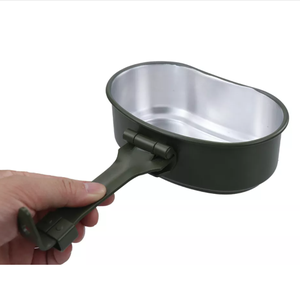 DFM1104  Recipiente de aluminio para comida de campo, para trabajo al aire libre, con 2 compartimentos, tapa, olla para calentar platos, 3 piezas en uno. - Product Image 4