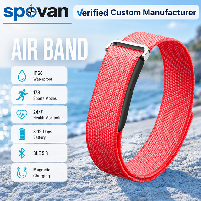 Open SDK Screenless Smart Band Fitness Tracker, No Display Heart Rate Blood Oxygen Sleep Monitor, IP68 Waterproof App Control