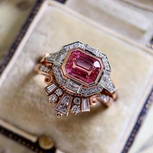 Anelli con Diamanti in Acciaio Inossidabile Certificati IGI, Placcati in Rodio, Gioielli da Matrimonio con Zircone come Pietra Principale, Diamanti di Chiarezza SI - Product Image 2