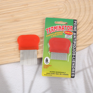 Sisir Hewan Peliharaan Baja Anti Karat Plastik Biru Tua Biru Muda Hijau Pink Kemasan Kantong OPP - Product Image 5