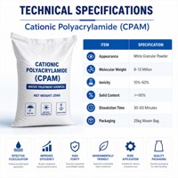 Polyacrylamide cationique pour le conditionnement et le floculation des boues