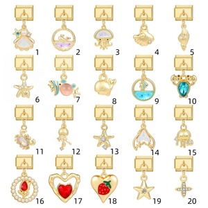 DIY Accessories Handmade Italian Modular Charms 18K Gold Plated Elastic Stainless Steel <b>Bracelets</b> Fashion Jewelry CUNYAN Unisex - Product Image 2
