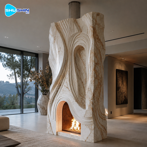 <span class=keywords><strong>Cheminée</strong></span> en <span class=keywords><strong>marbre</strong></span> baroque de luxe, entièrement sculptée à la main, avec un décor floral, en pierre naturelle, décoration intérieure <span class=keywords><strong>pour</strong></span> villa, hôtel, salon - Product Image 5