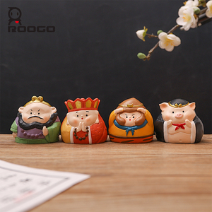 Figurines en résine Roogo mignonnes version Q, Le Voyage en Occident, ensembles de statues chinoises faites à la main, adorable cadeau de bureau pour amis - Product Image 2