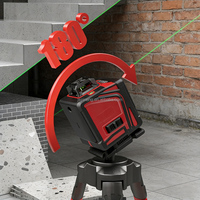 Niveau laser industriel populaire vert DIY 4D 16 lignes, mini, 360°, auto-nivelant, croix verticale et horizontale avec batterie au lithium