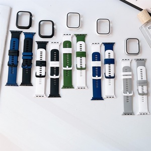 Cho Apple Watch 41Mm 45Mm 40Mm 44mmm 38Mm 42Mm Dây Đồng Hồ Thể Thao Bằng Silicon Hai Màu + Ốp <span class=keywords><strong>PC</strong></span> - Product Image 4
