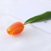 Tulipes artificielles en soie de style moderne, 6 couleurs, faites à la main, réalistes, longues tiges, toucher réel, pour mariage et Noël, vente en gros